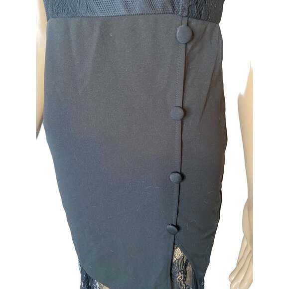 Zara Basic Lace Knee Length Sheath Dress J'adior Bow Black Size Small - Picture 6 of 8